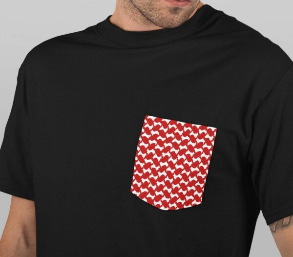 Red Shamagh Black T-Shirt With Pocket